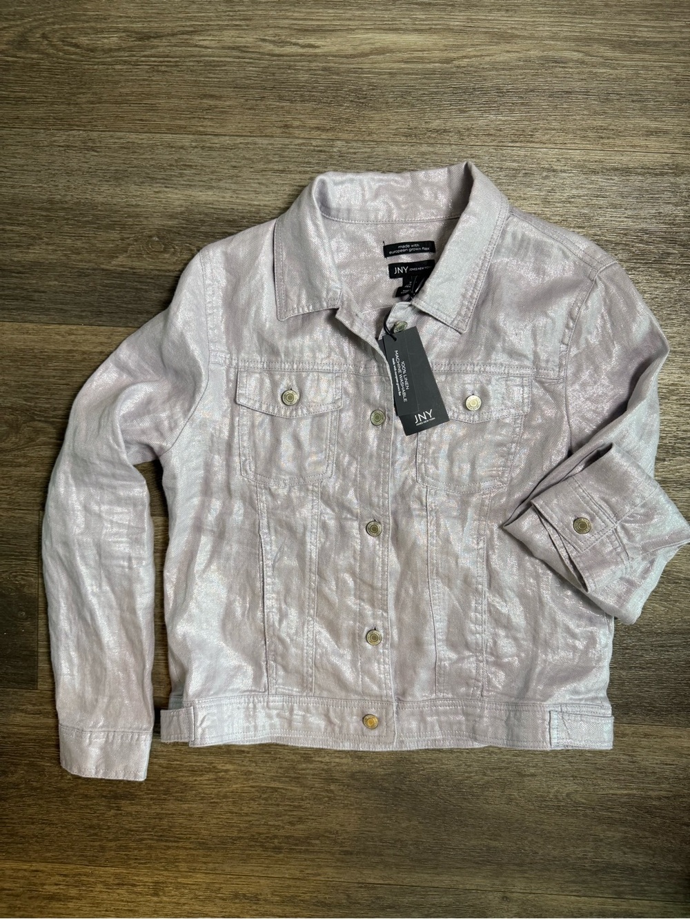 Jones New York Shimmer light purple thin Denim Jacket